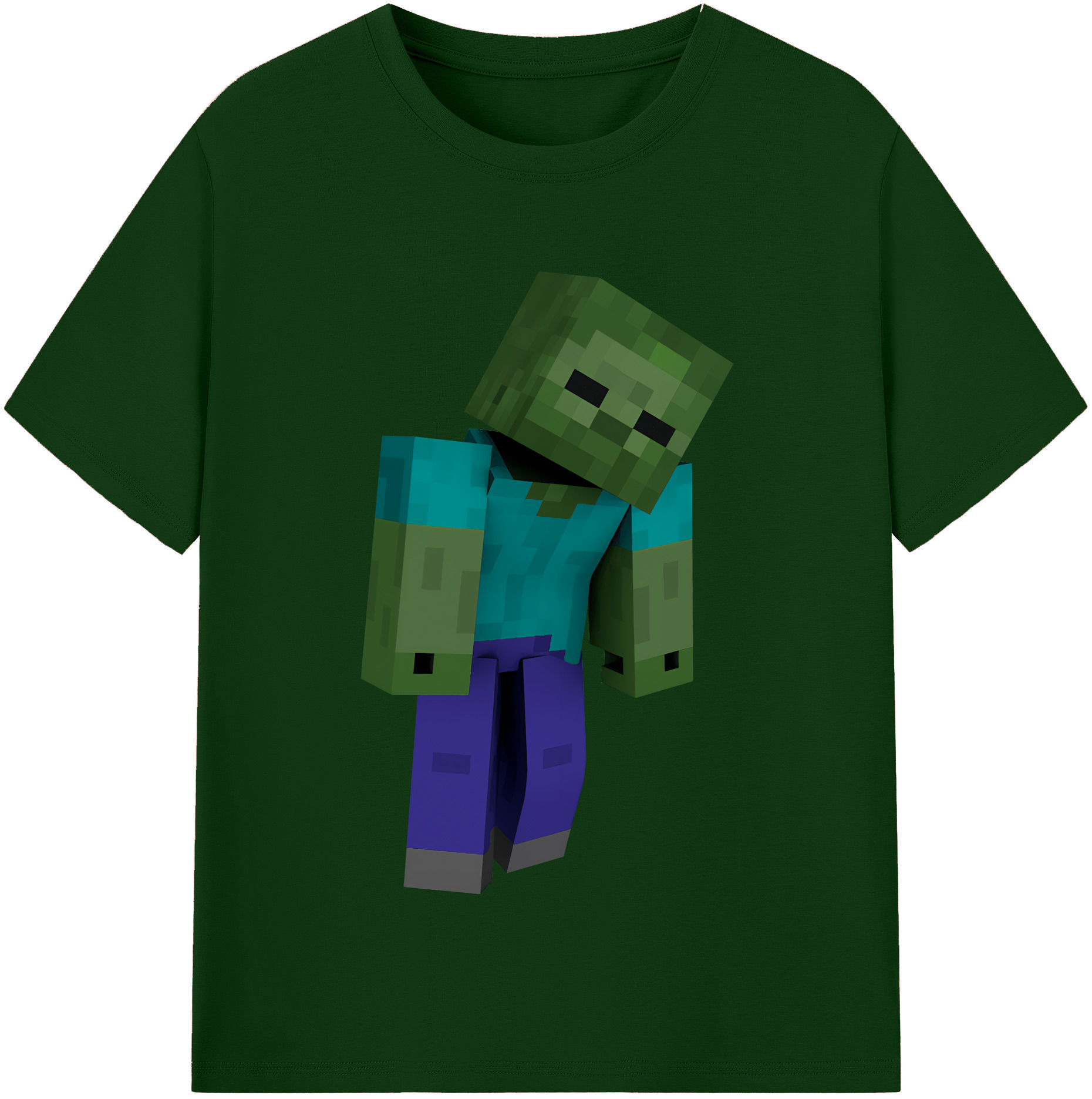 （画像用） マインクラフト ブロックの世界 Minecraft MC Block world 綿100％半袖Tシャツ（フロントプリント）